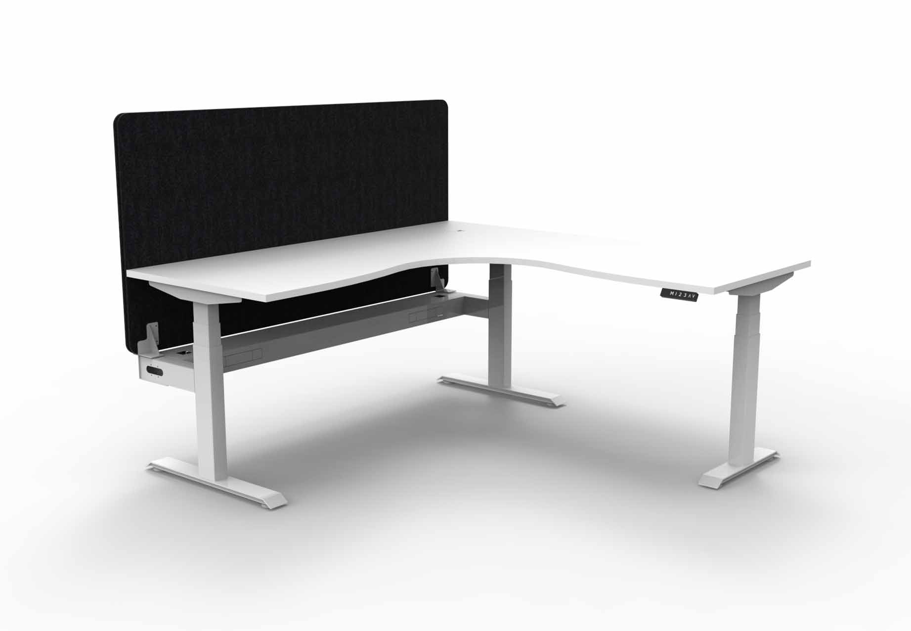 Boost+ Corner Workstation with Cable Tray and Eco Screen